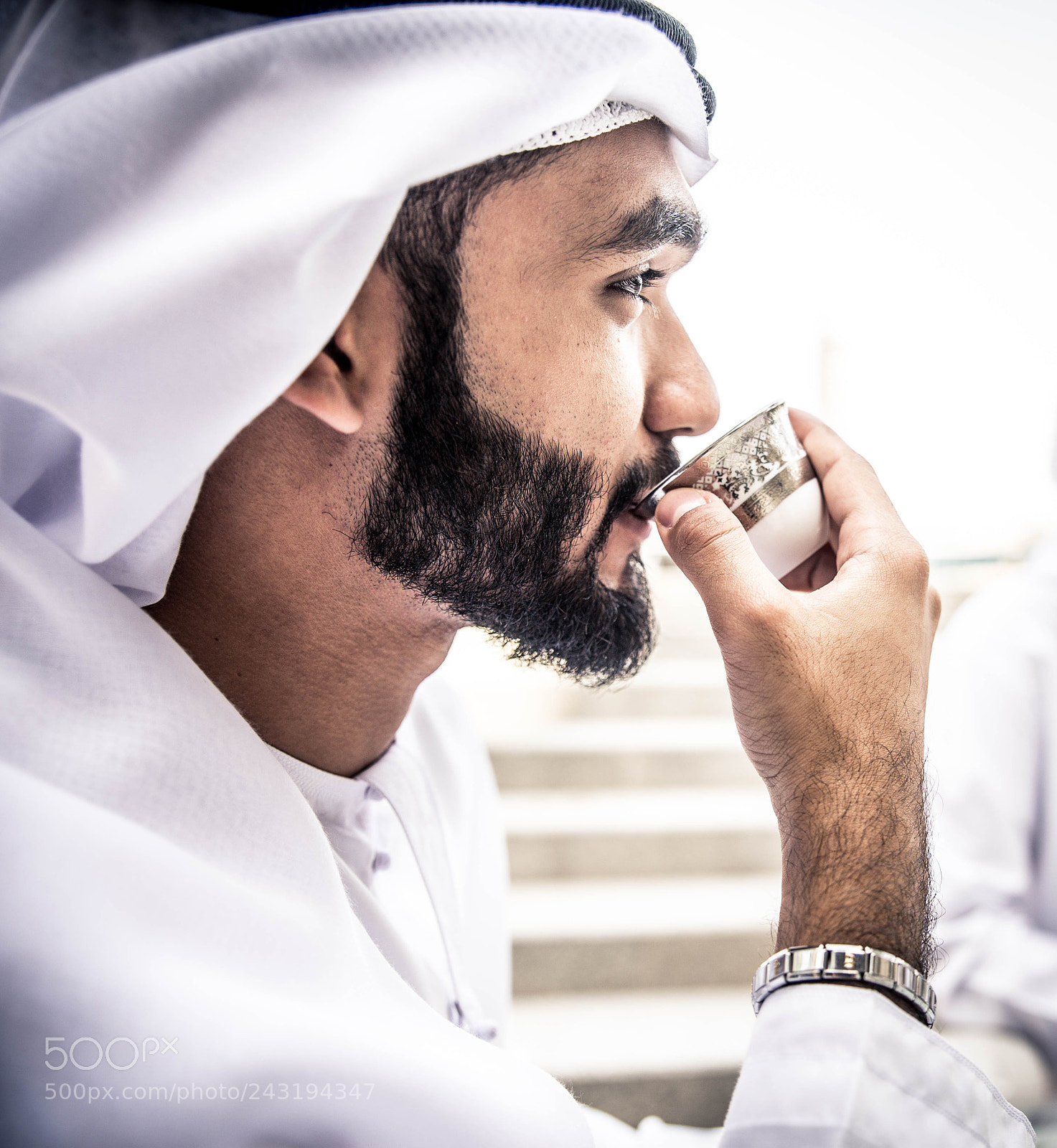 Nikon D610 sample photo. Arabian man drinking coffee photography