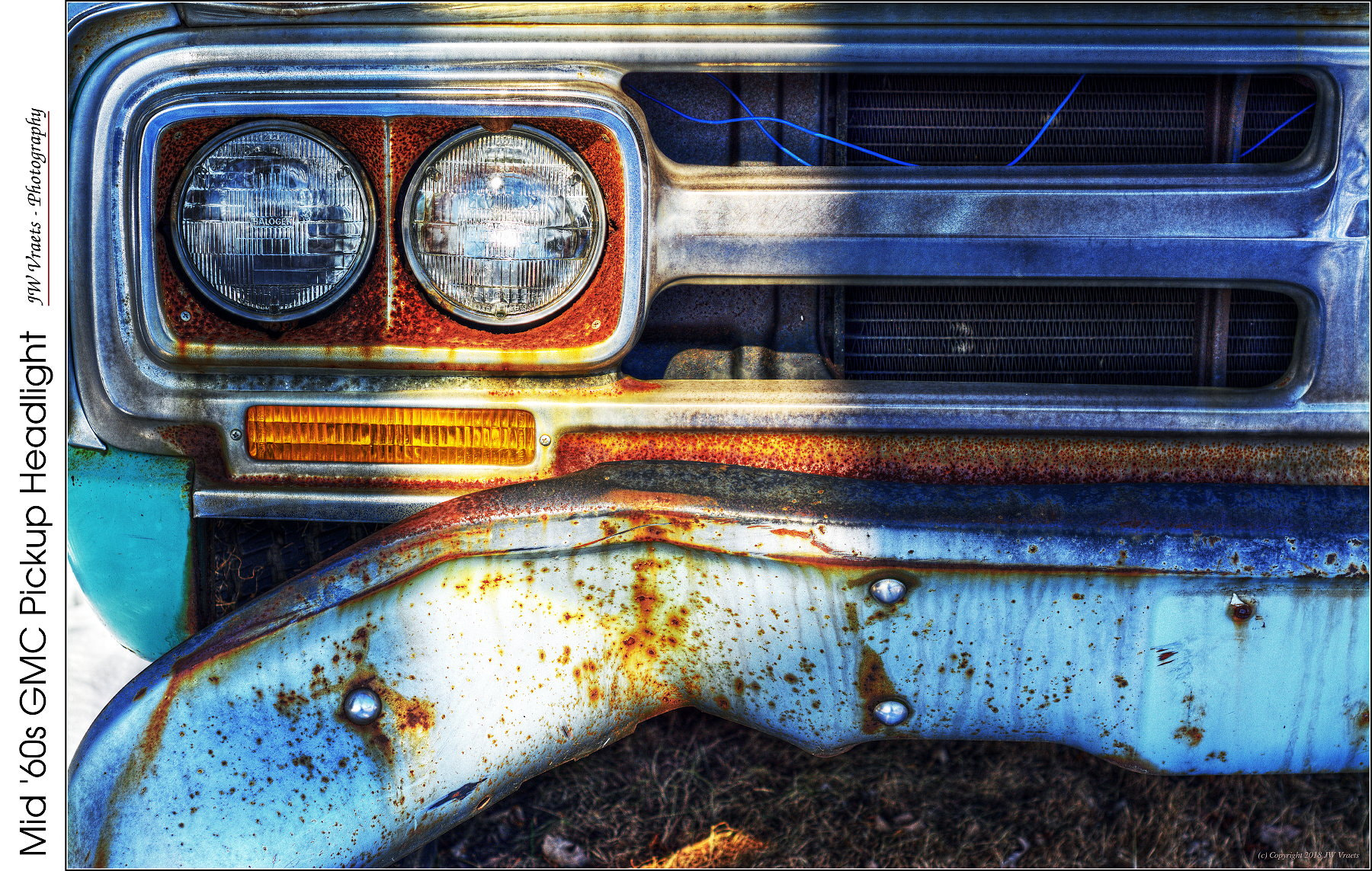 Nikon D7100 + Nikon AF Nikkor 50mm F1.8D sample photo. Mid 60’s gmc pickup headlight photography