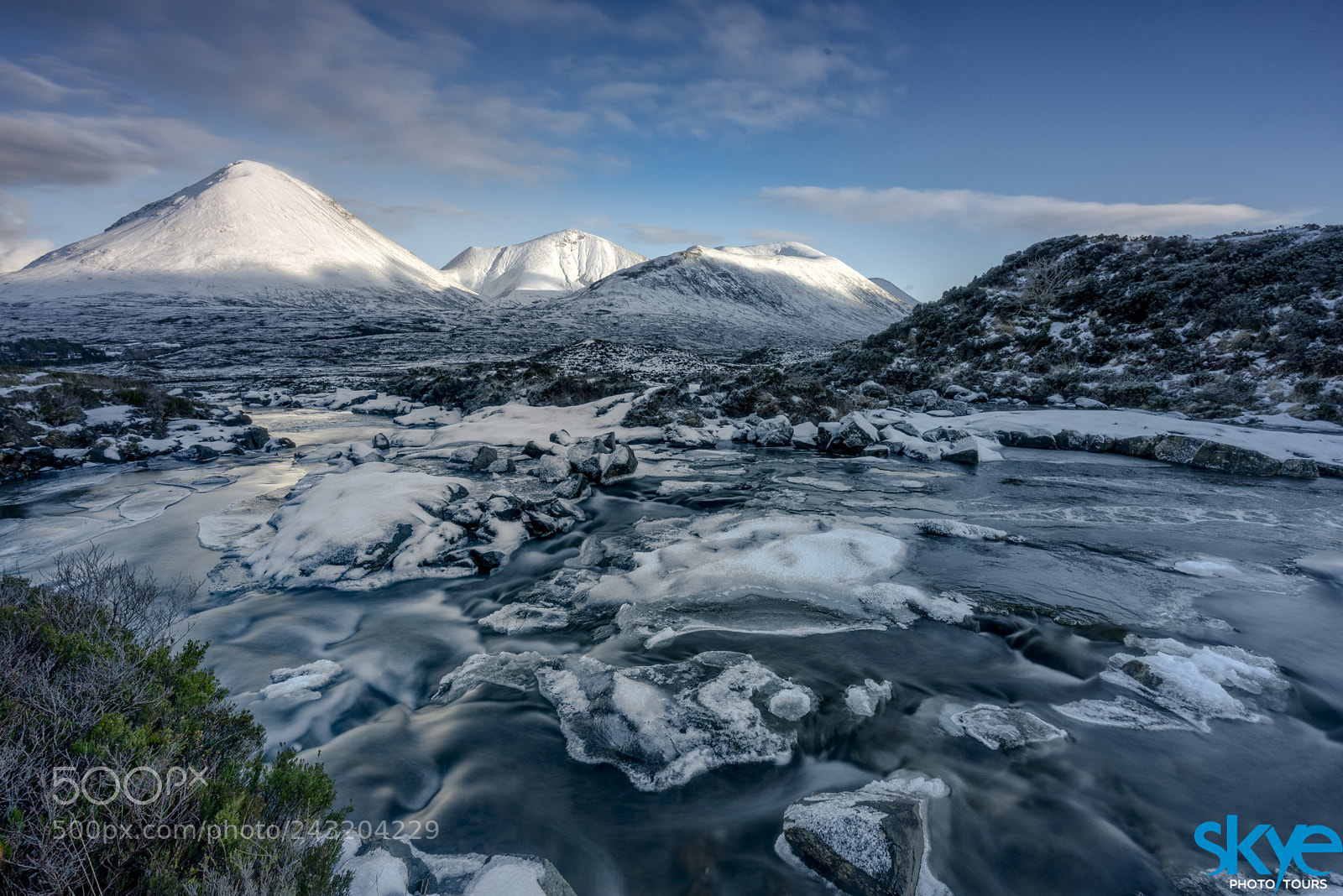 Sony a7R II sample photo. Snowy sligachan river photography