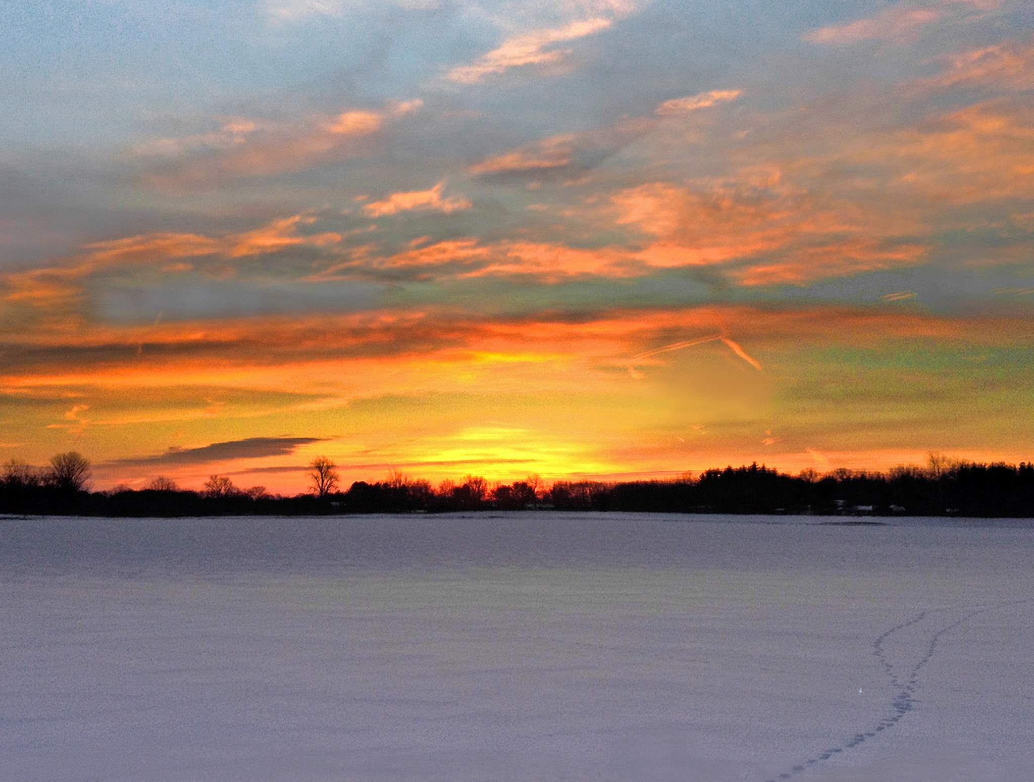 Apple iPad mini sample photo. Sunrise on a frozen pond photography