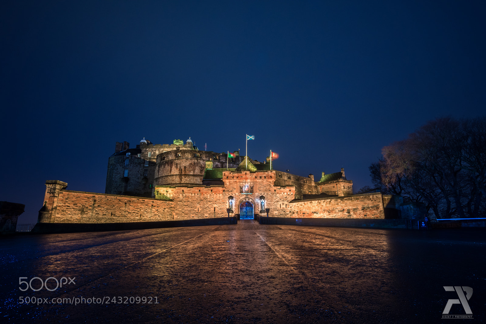 Nikon D7200 sample photo. Edinburgh castle during blue photography