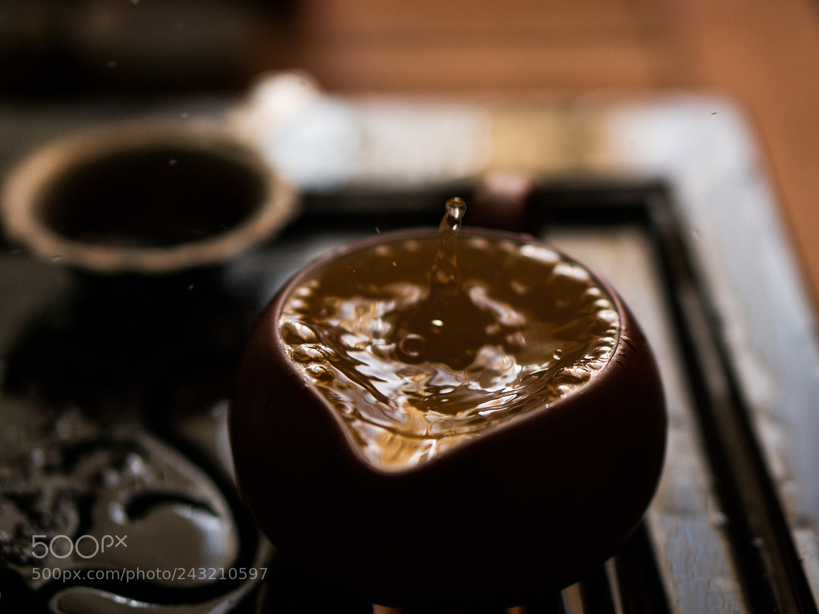 Sony a6300 sample photo. Green tea pouring with photography