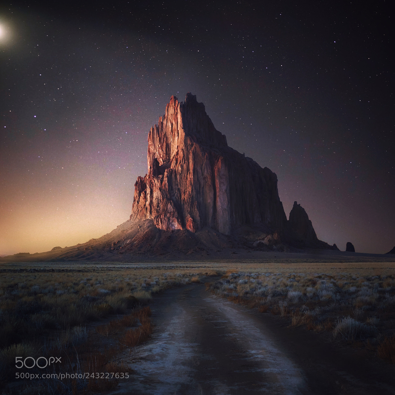 Sony a7R sample photo. Dusk falling at shiprock photography
