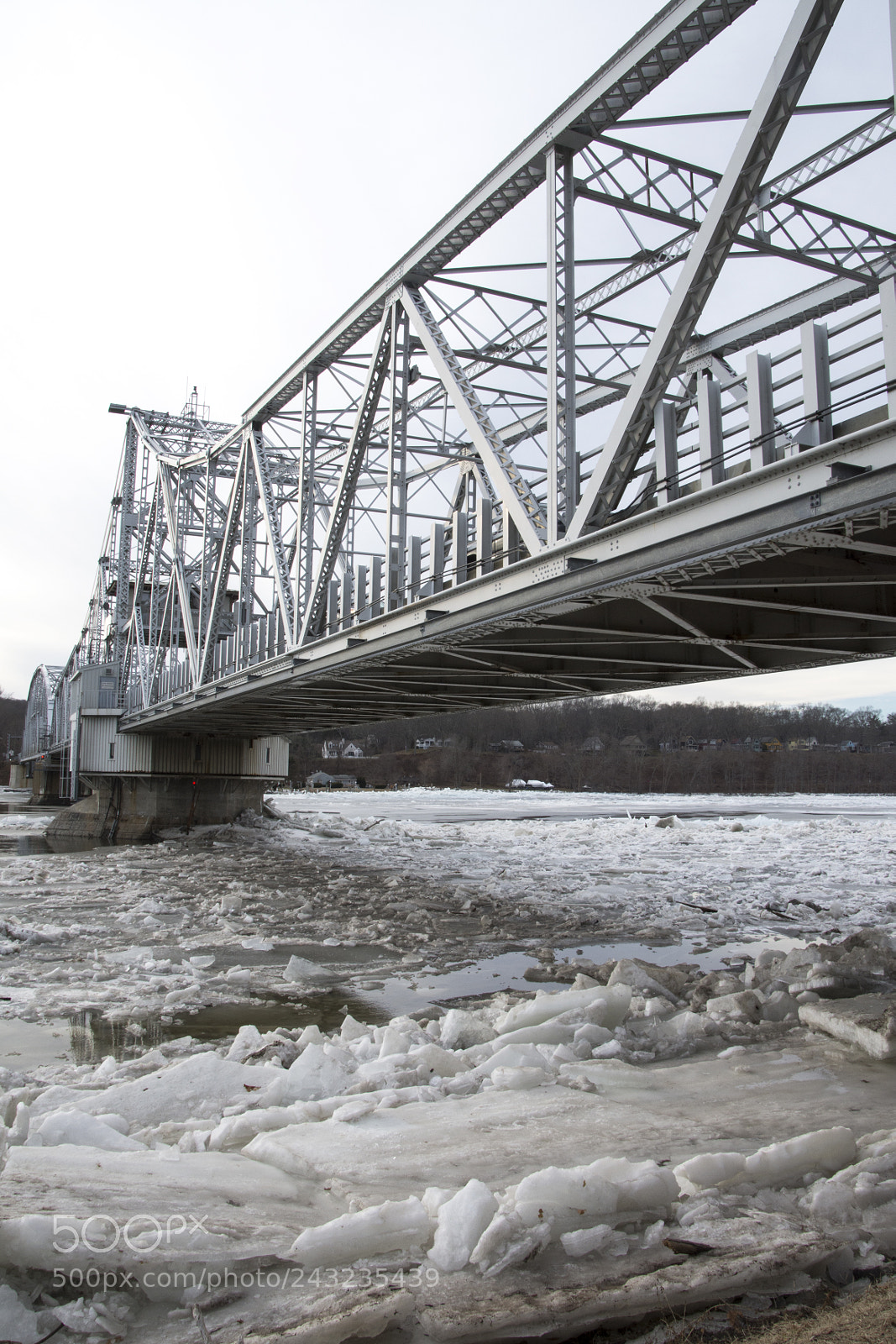 Nikon D7200 sample photo. Bridge and icy river photography