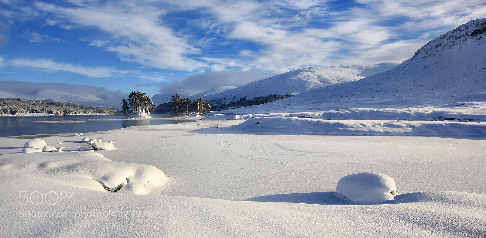 Canon EOS 60D sample photo. Ice on loch ossian photography