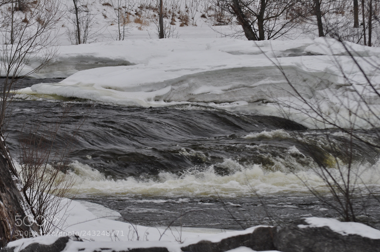 Nikon D5000 sample photo. Icy river photography