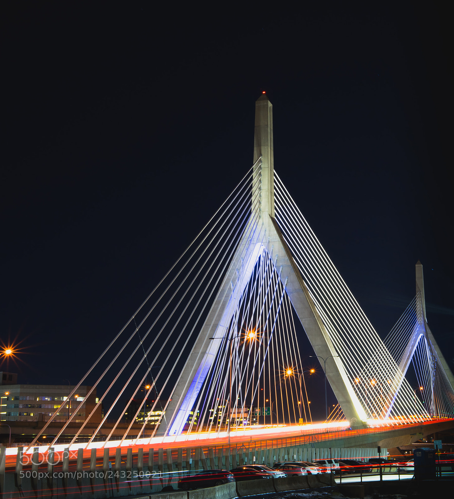 Sony a7 sample photo. Zakim bridge, boston photography