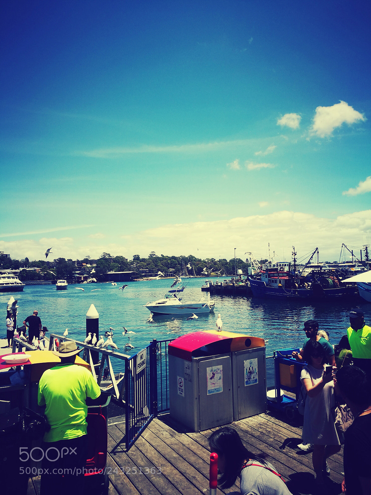 HUAWEI P9 sample photo. Busy fish market photography