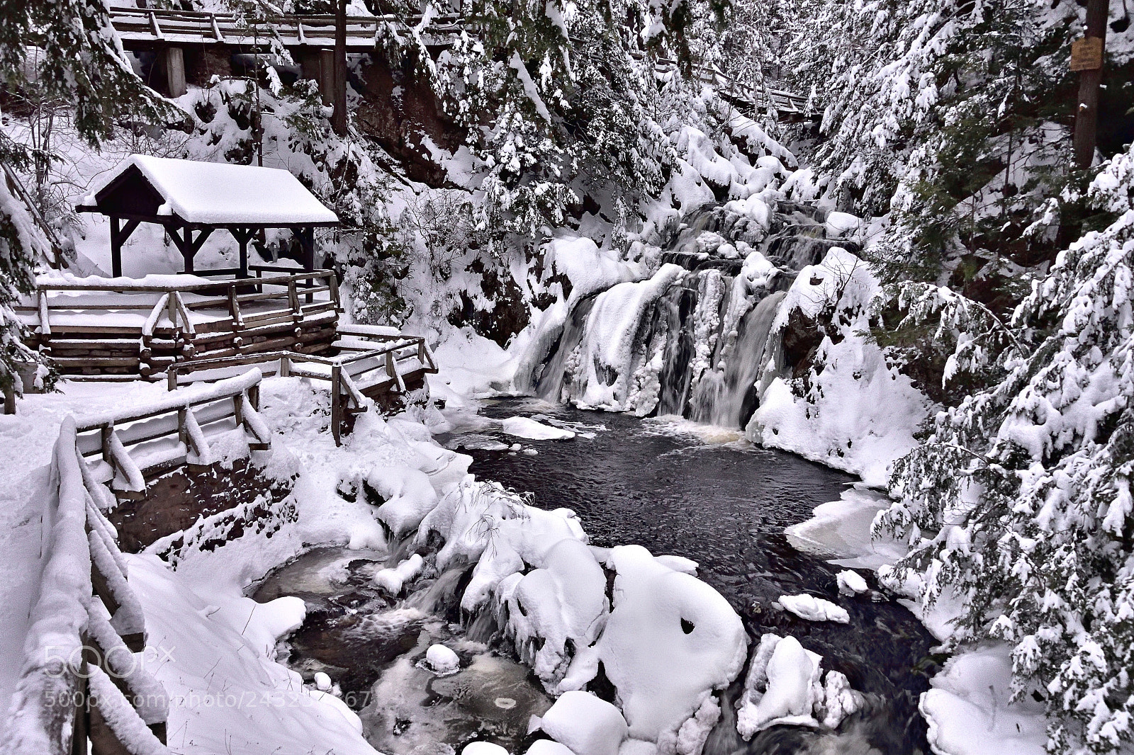 Nikon 1 J5 sample photo. Winter woodland waterfall ii photography