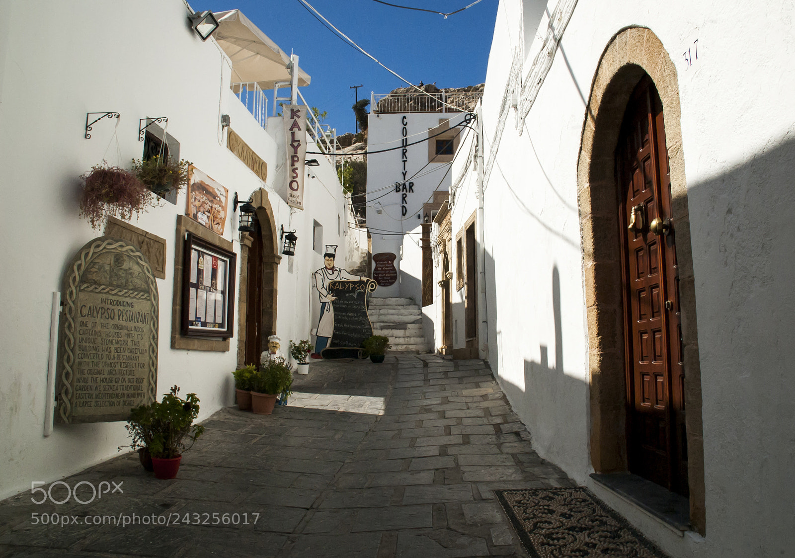Nikon D50 sample photo. Greek lindos narrow alley photography
