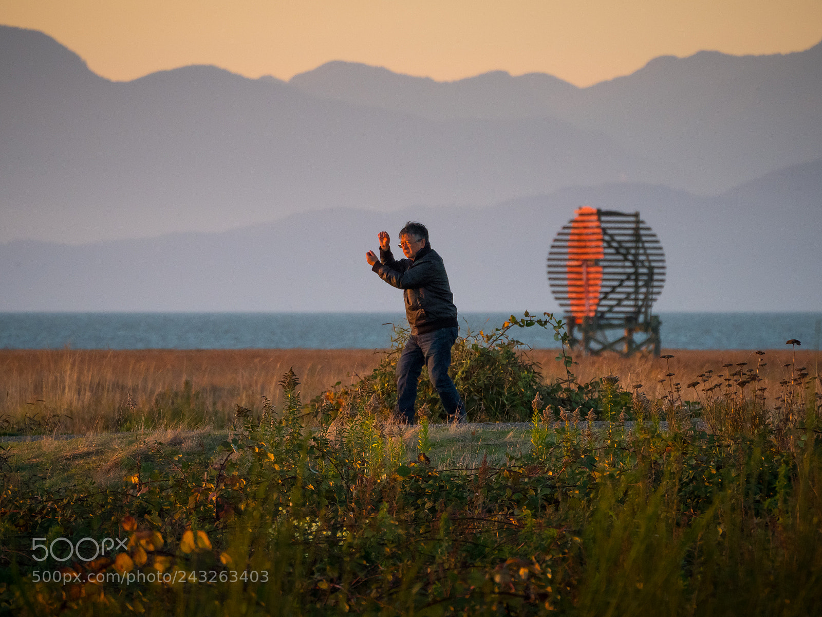 Olympus OM-D E-M1 Mark II sample photo. Sunset tai chi photography