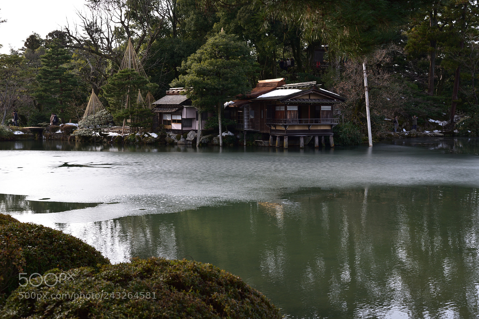 Nikon D750 + Nikon AF-S Nikkor 50mm F1.8G sample photo. 霞ヶ池に浮かぶように見える水亭、内橋亭 兼六園 photography
