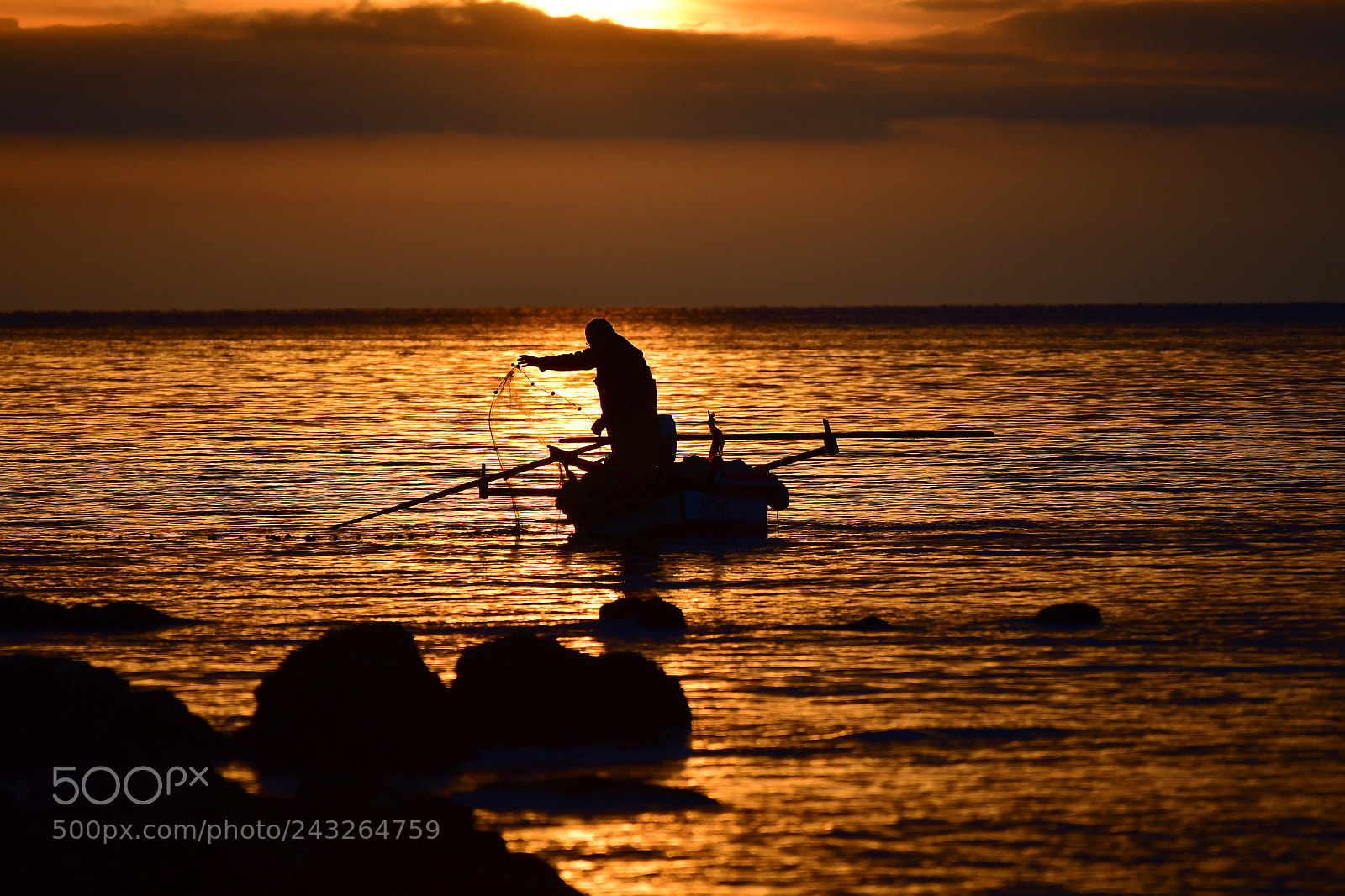 Nikon D500 sample photo. Fisherman on the sunset photography