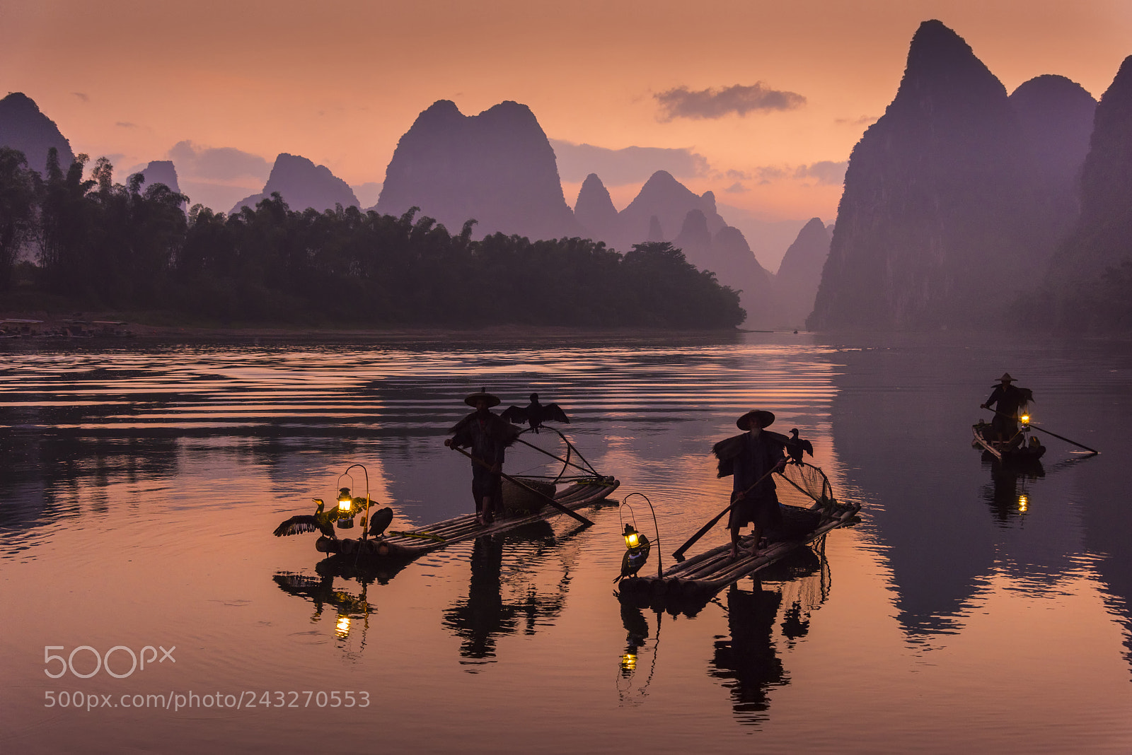 Nikon D810 sample photo. Silhouette of cormorant fishermen photography