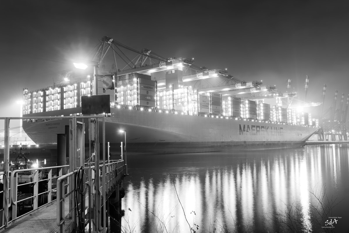 Sony DT 18-135mm F3.5-5.6 SAM sample photo. Munich mearsk in the port of hamburg photography