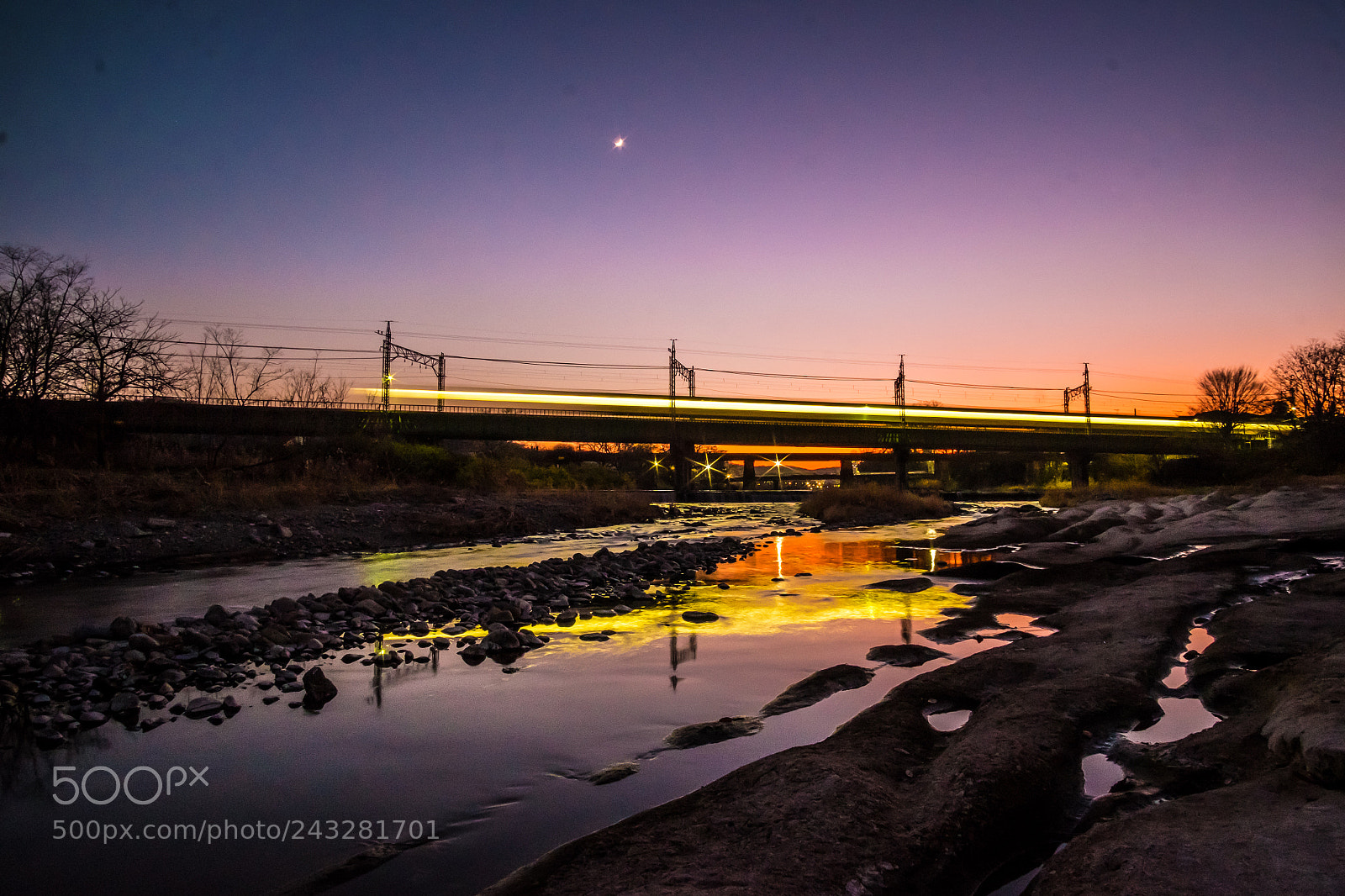Fujifilm X-T10 sample photo. Twilight train photography