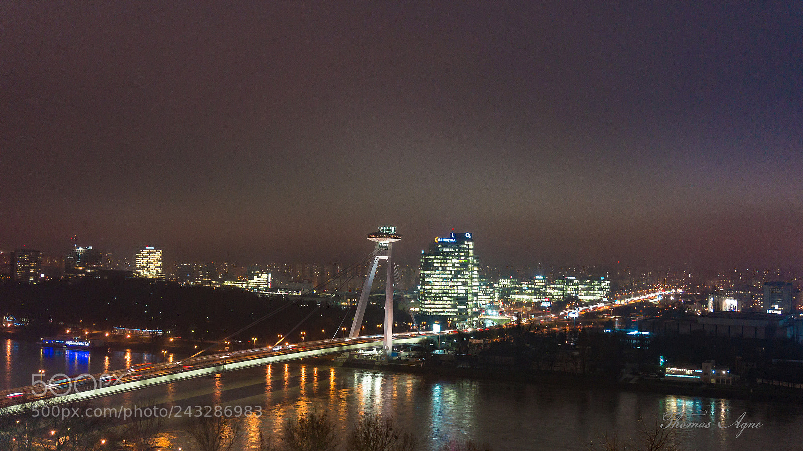 Sony Alpha NEX-6 sample photo. Bratislava skyline with bridge photography