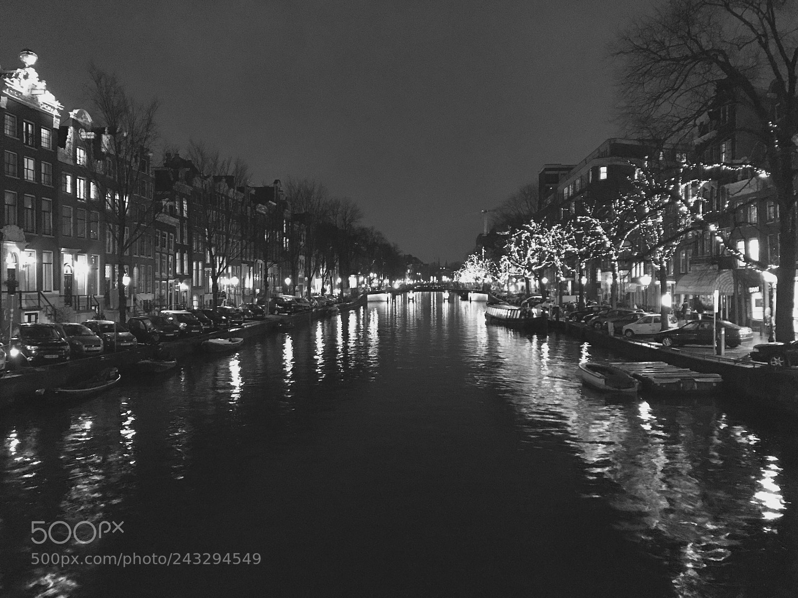 Apple iPhone 7 sample photo. Amsterdam canal by night photography