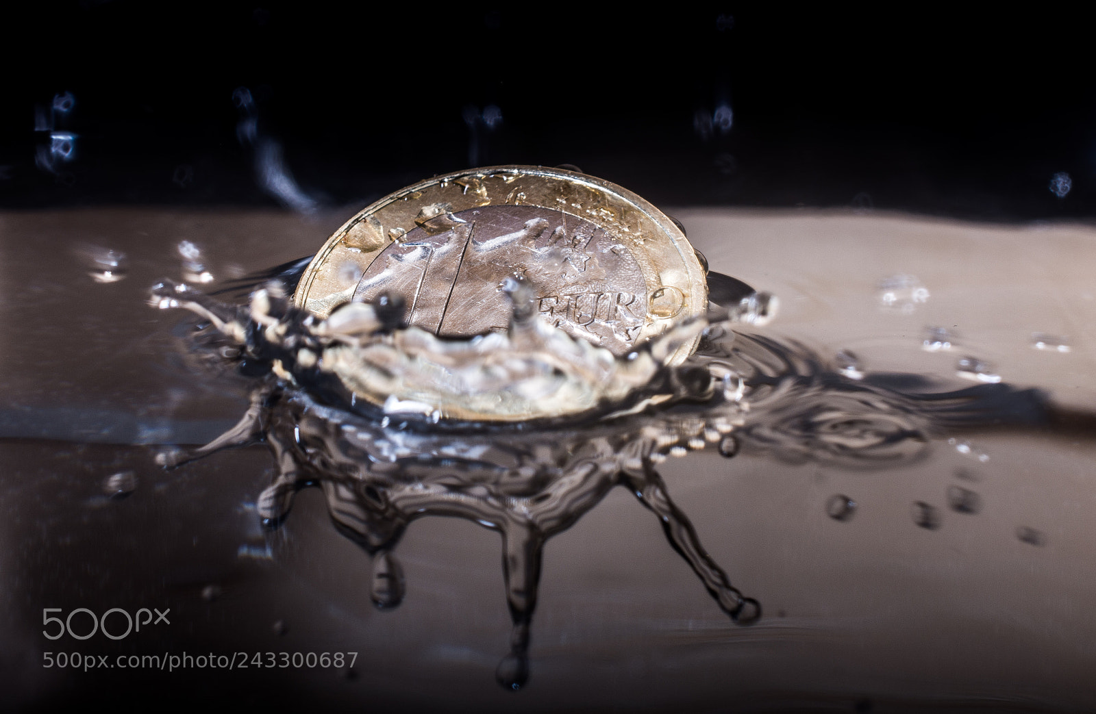 Nikon D7200 sample photo. Euro coin splashing in photography