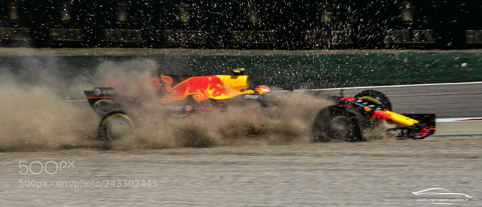 Nikon D500 sample photo. Max verstappen crash monza photography