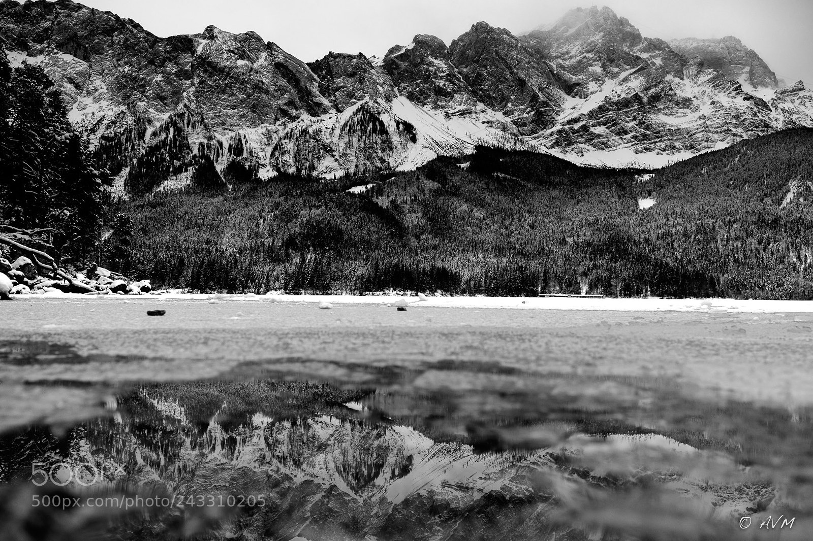 Fujifilm X100F sample photo. Eibsee reflection photography
