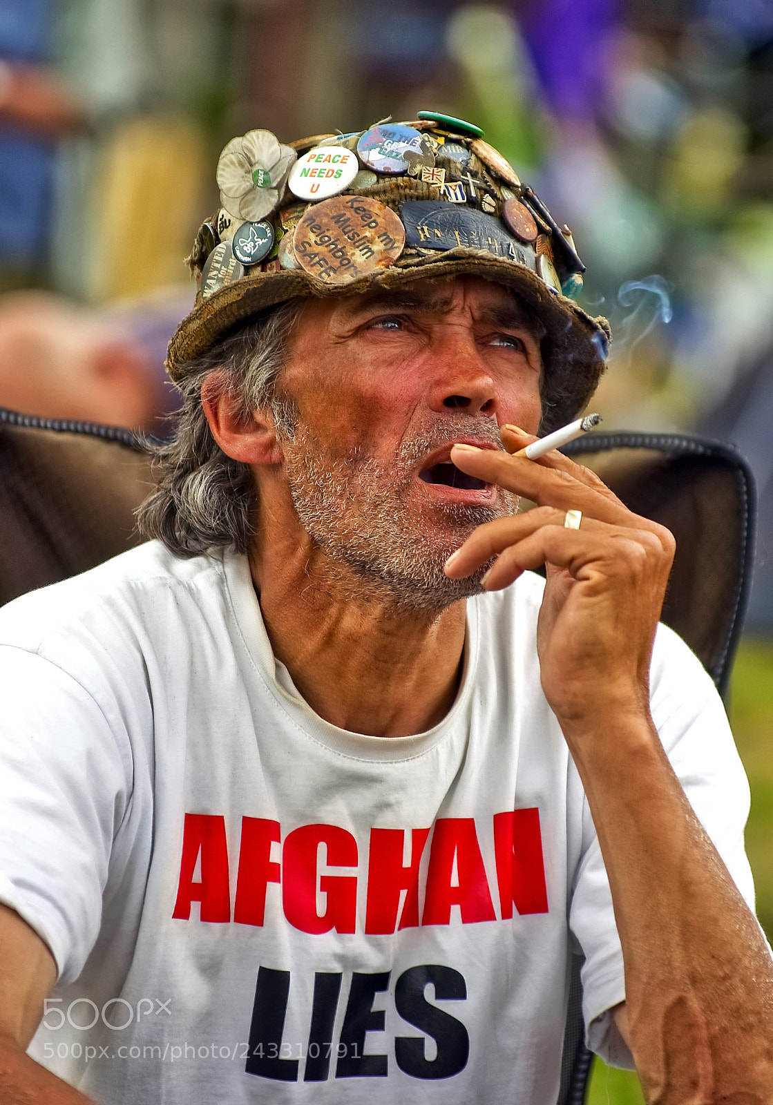 Pentax K10D sample photo. Anti-war protester brian haw. photography
