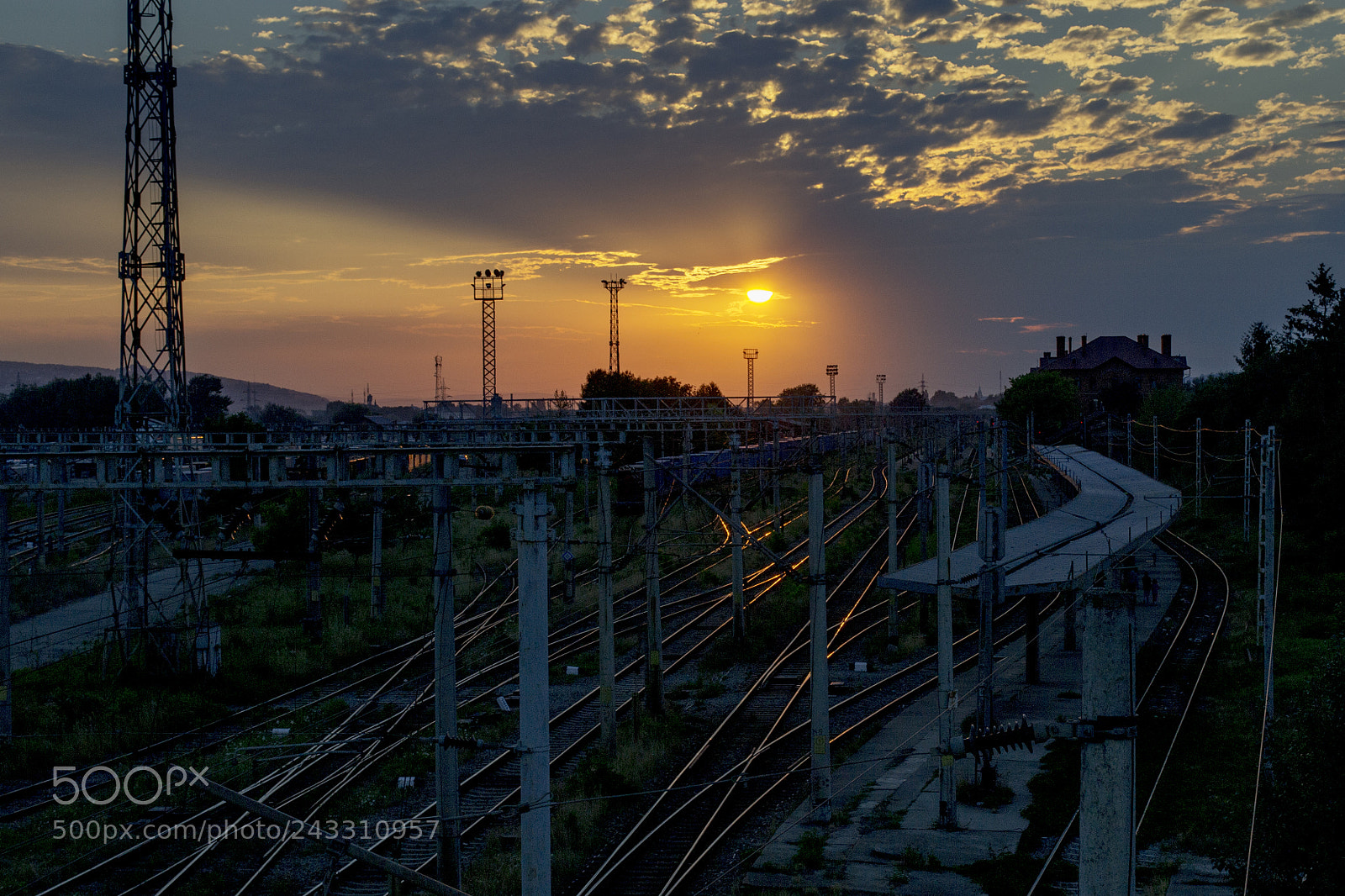Nikon D3100 sample photo. Train to sunset photography