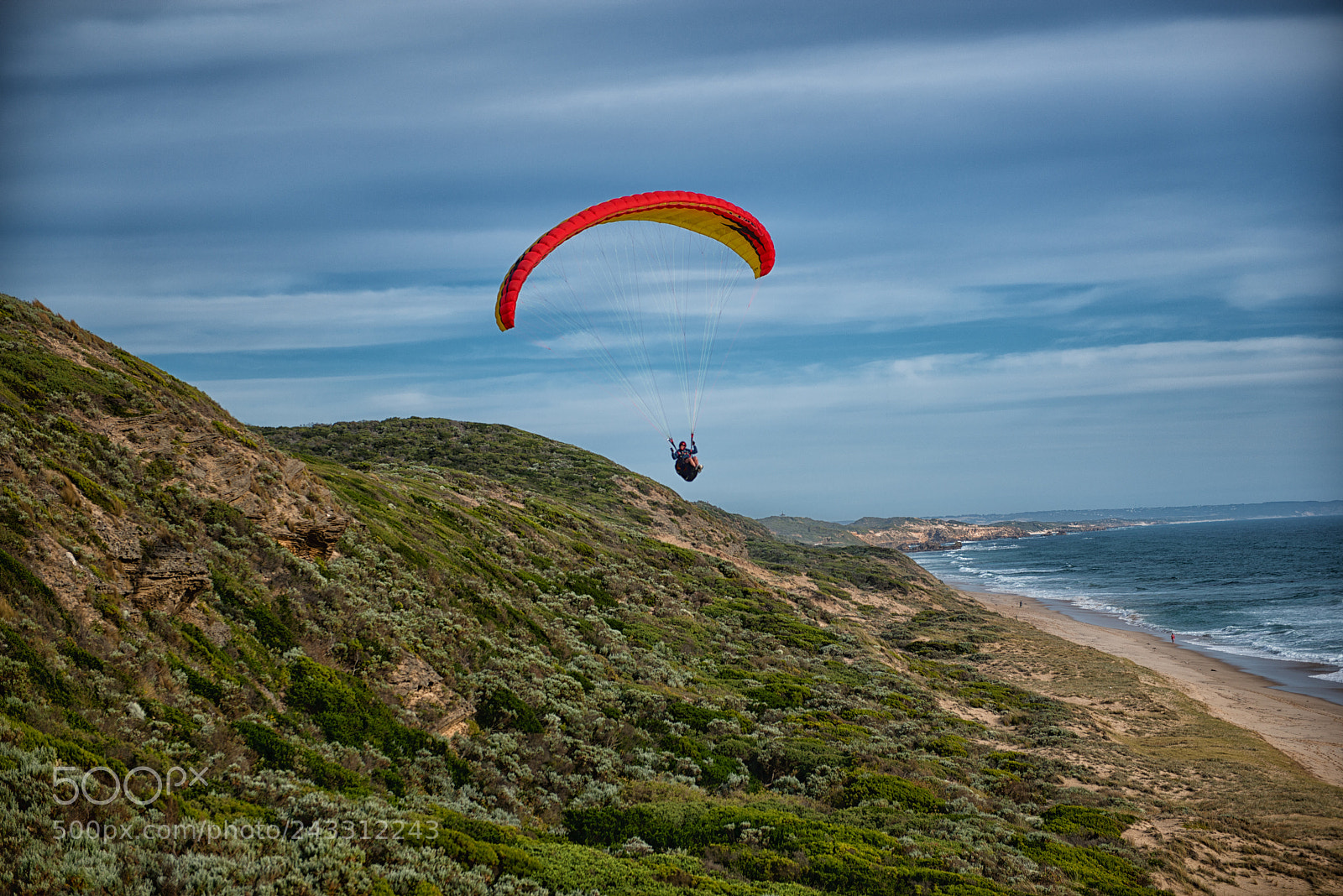 Nikon D800 sample photo. Paragliding on australian beach photography