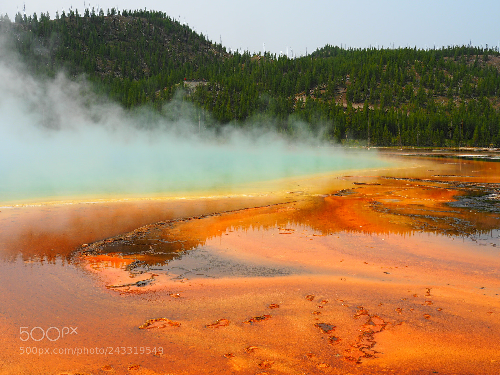 Olympus OM-D E-M5 II sample photo. Steam on grand prismatic photography