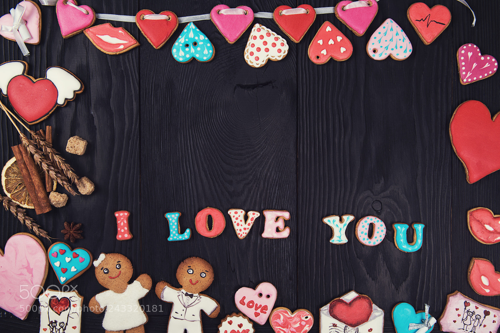 Nikon D810 sample photo. Gingerbreads for valentines day photography