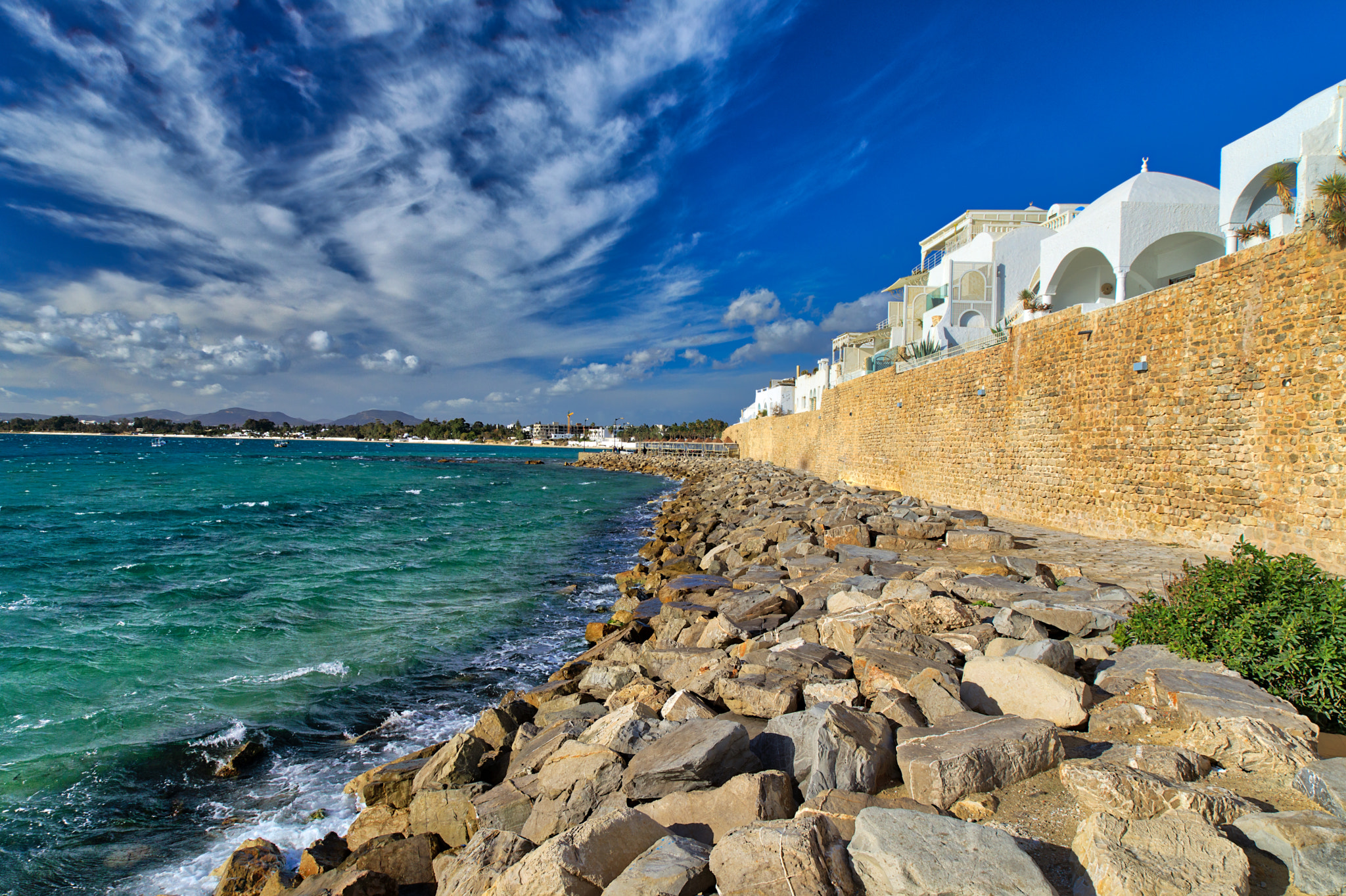 The sea wall of Hammamet