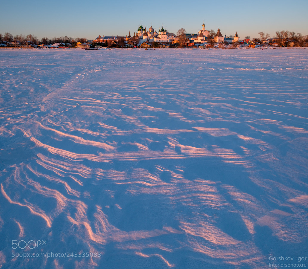 Fujifilm X-T2 sample photo. Sunset on frozen lake photography