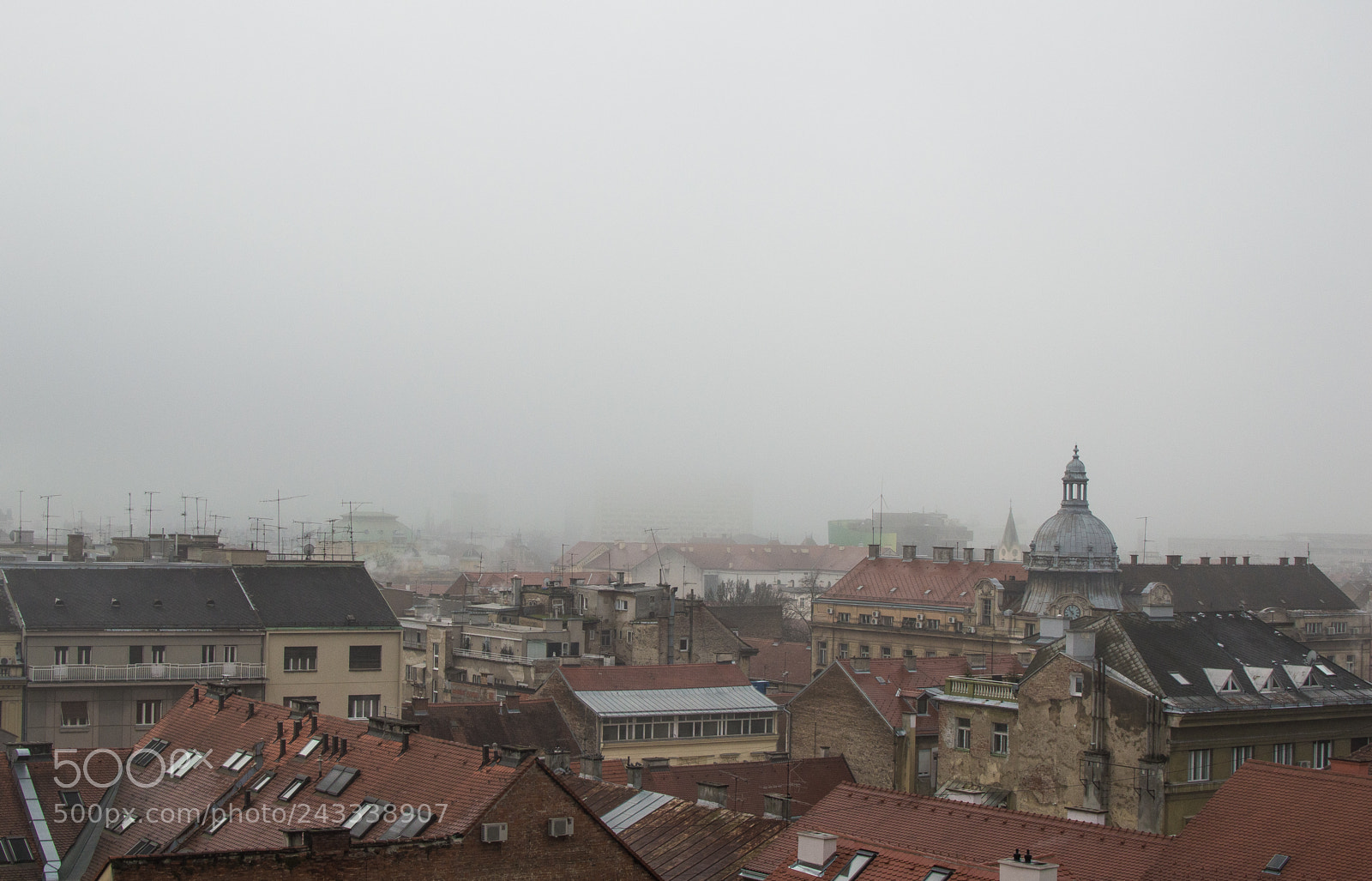 Nikon D3200 sample photo. Mist above zagreb city photography
