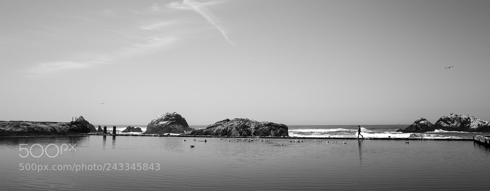 Ricoh GR II sample photo. Sutro baths b&w photography