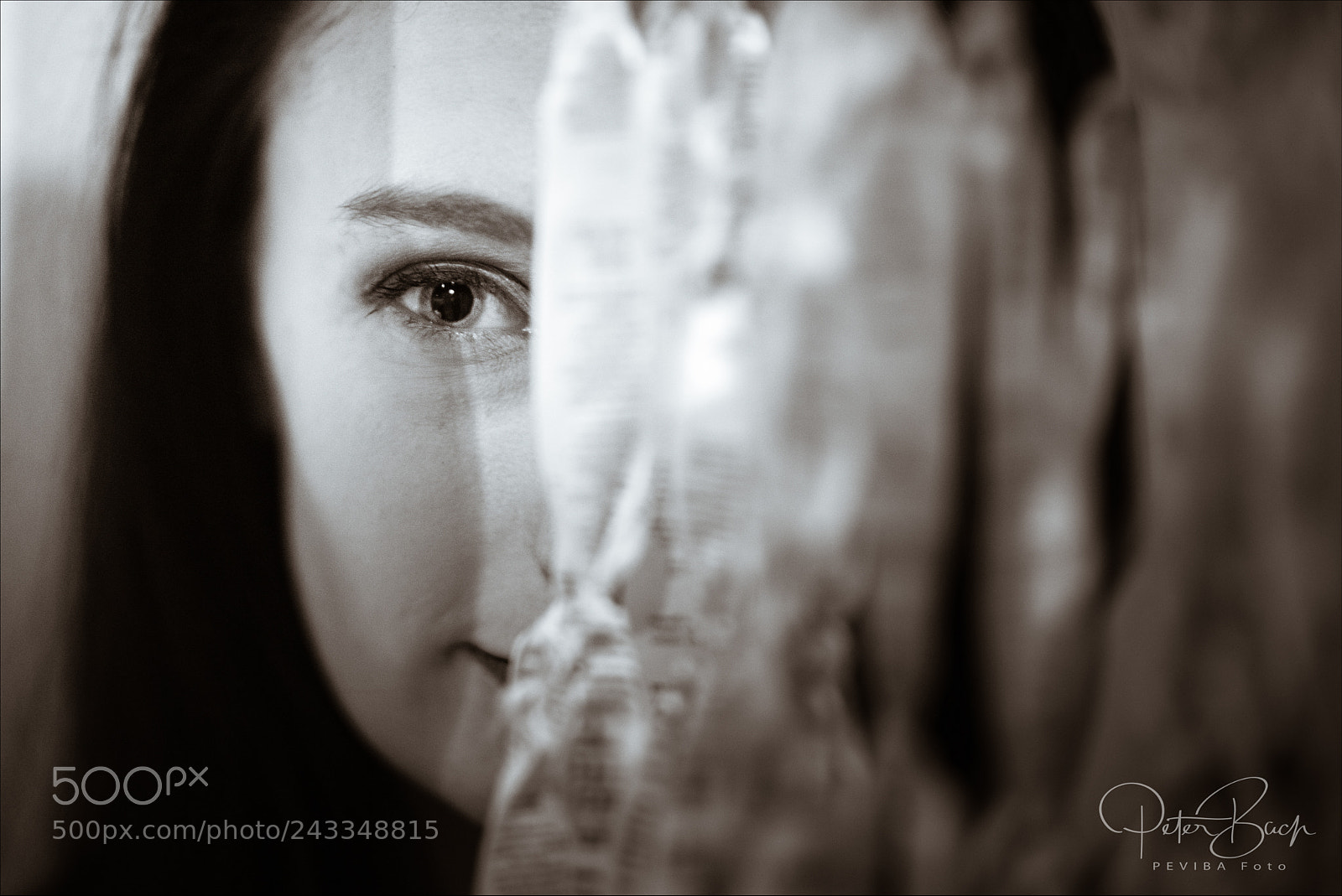 Nikon D800 sample photo. Face behind curtain photography