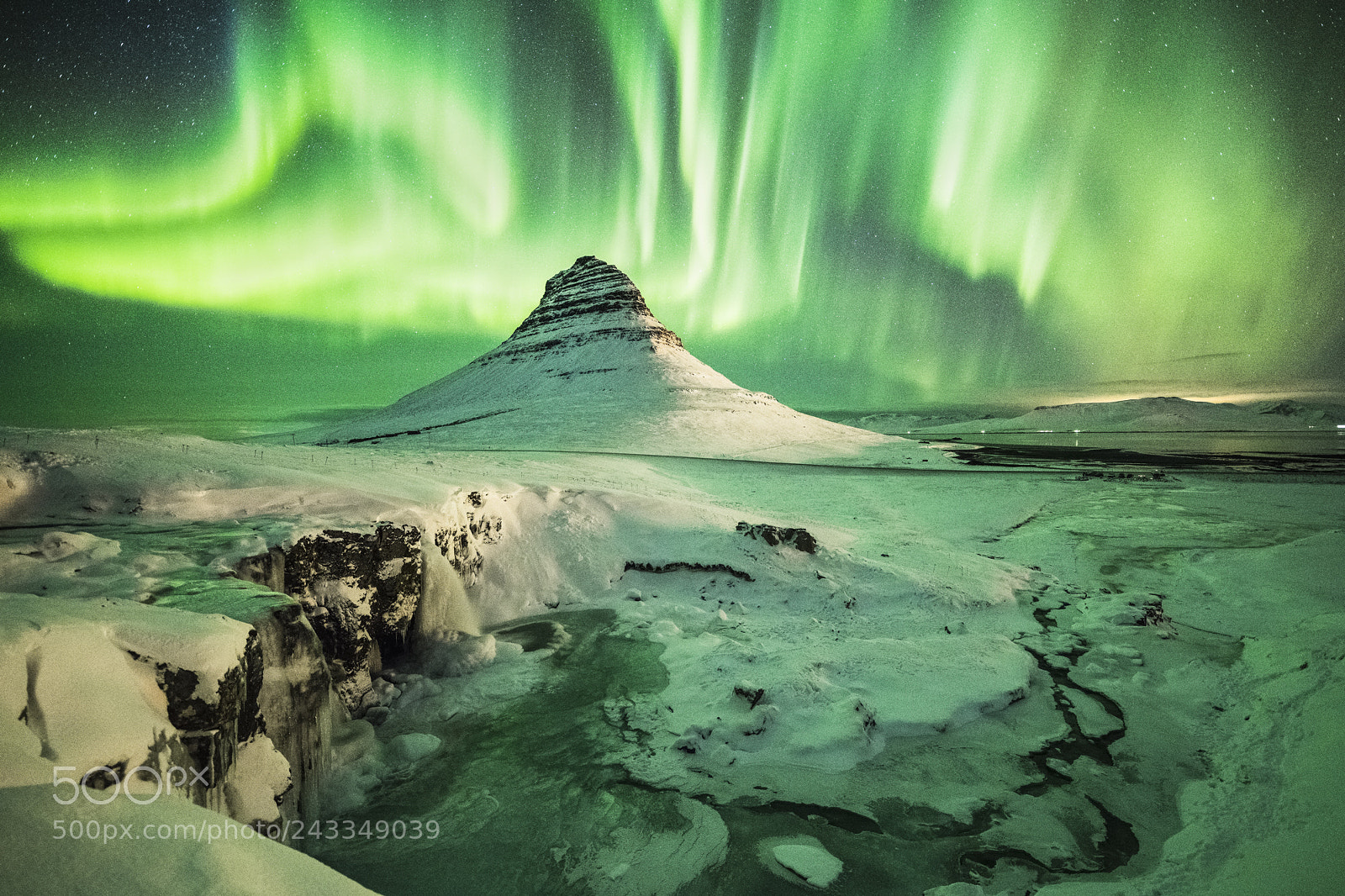 Nikon D850 sample photo. Kirkjufell night lights photography