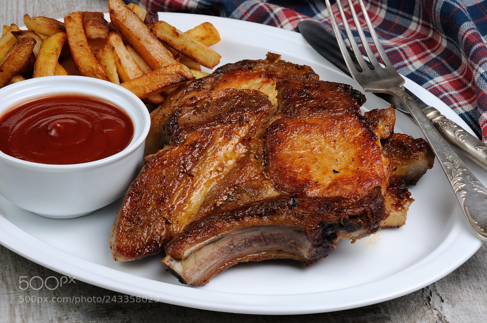 Nikon D90 sample photo. Roasted pork chop steak photography