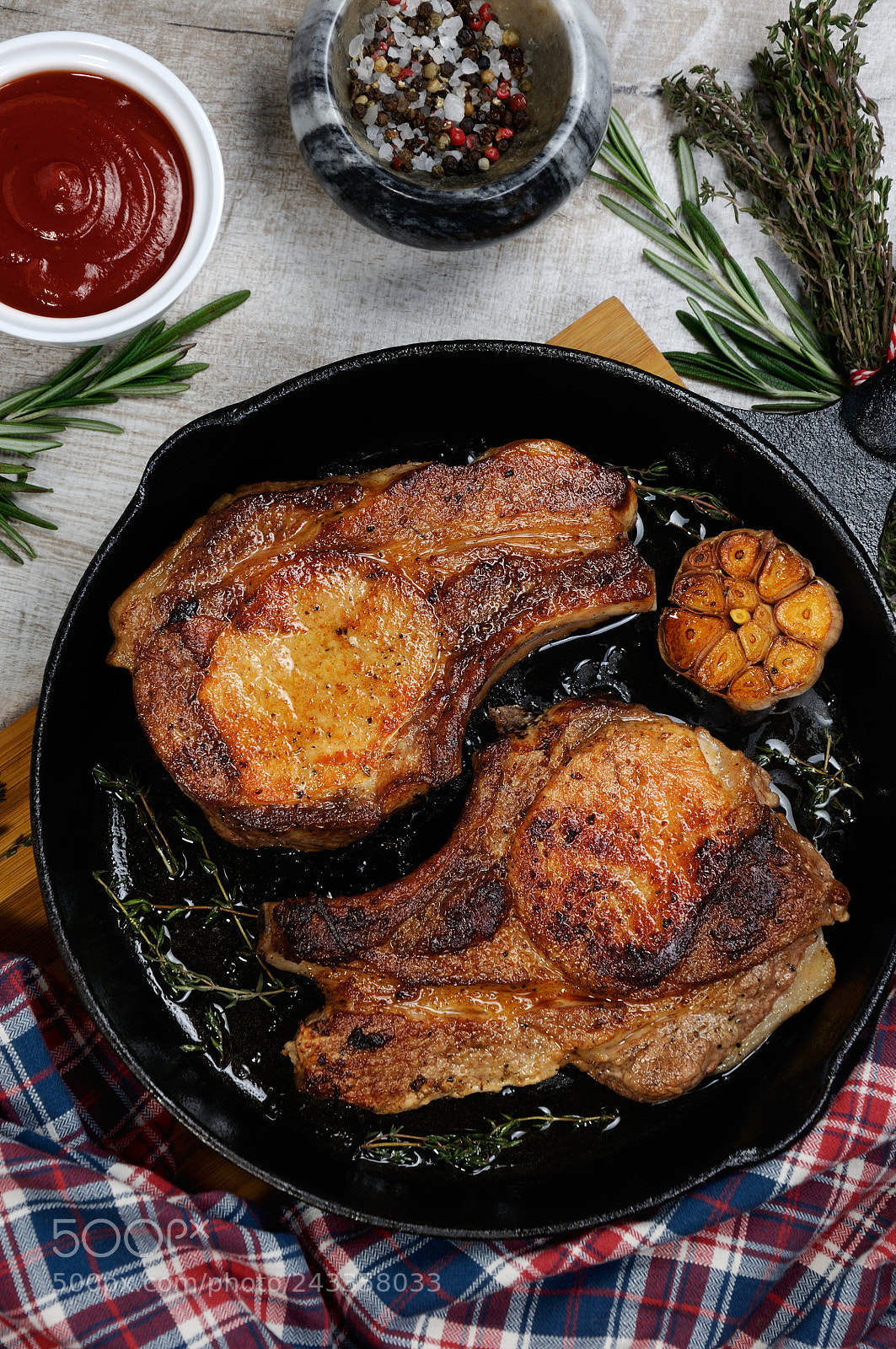Nikon D90 sample photo. Roasted pork chop steak photography