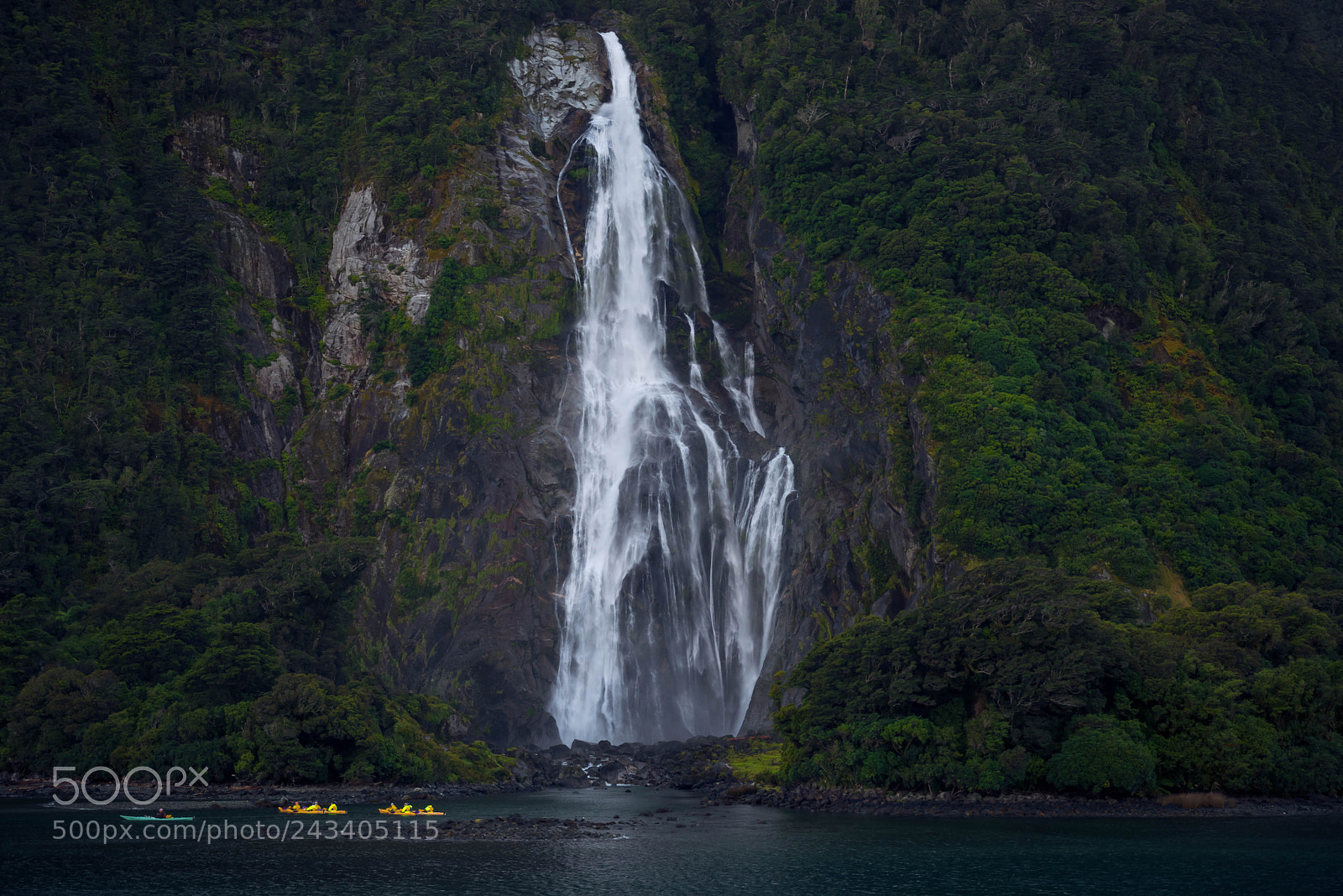 Pentax K-1 sample photo. Waterfall at milford sound photography