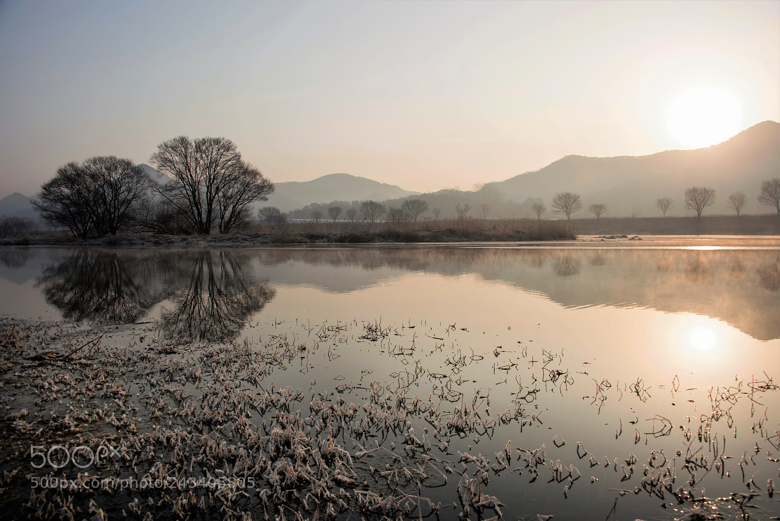Nikon D810 sample photo. Dawn at winter river photography