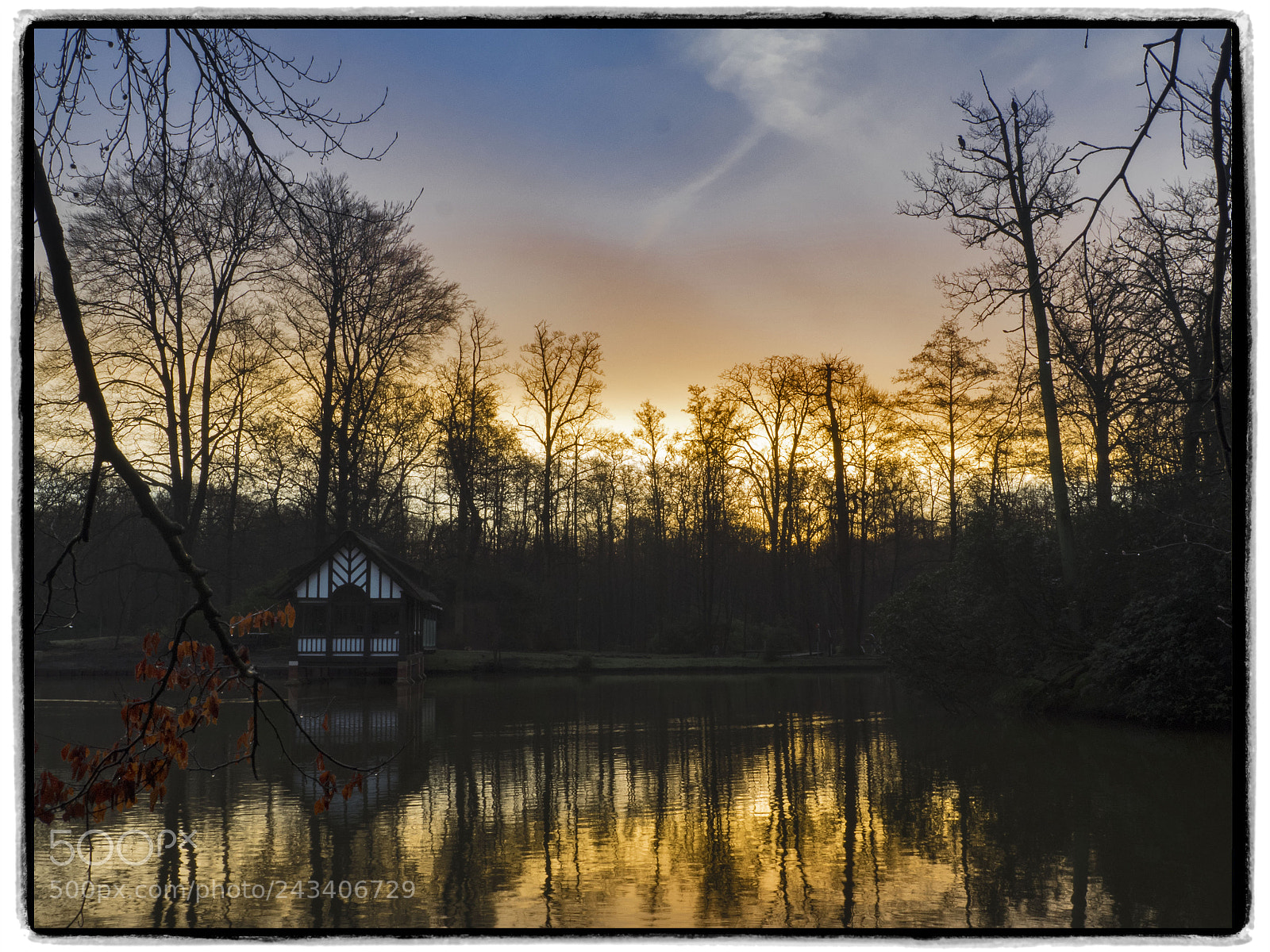 Olympus OM-D E-M1 sample photo. Pond with boathouse at photography
