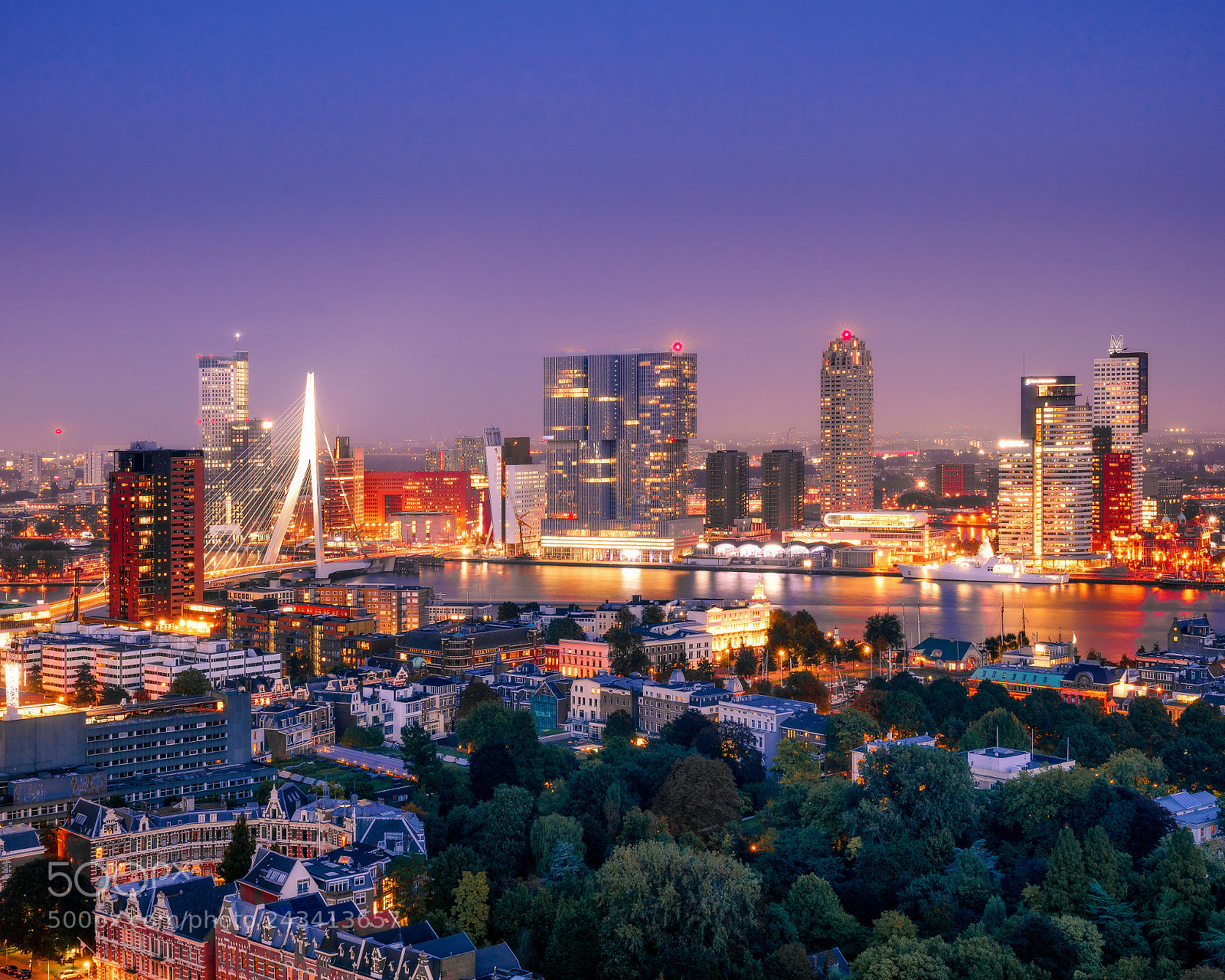 Sony a7R II sample photo. Rotterdam city lights photography