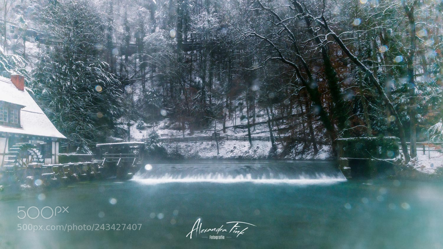 Nikon D850 sample photo. Blautopf with snow photography