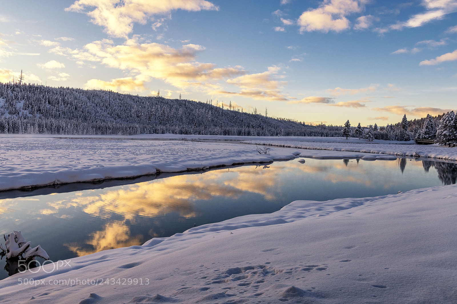 Nikon D850 sample photo. Winter yellowstone sunset photography