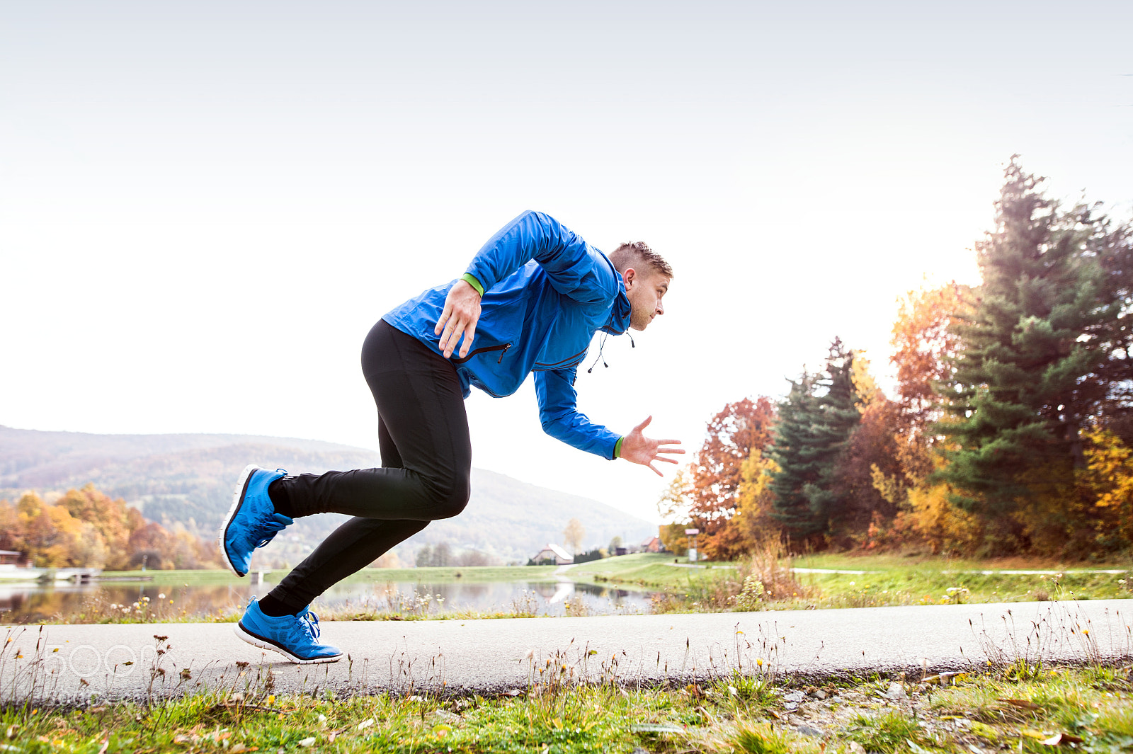Nikon D4S sample photo. Runner at the lake photography