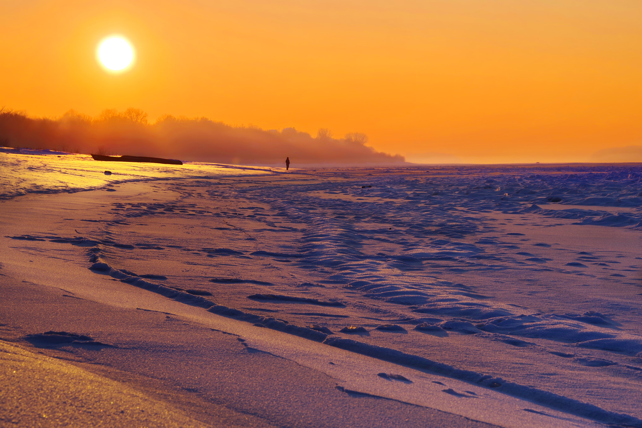 Pentax K-1 sample photo. Frozen river photography