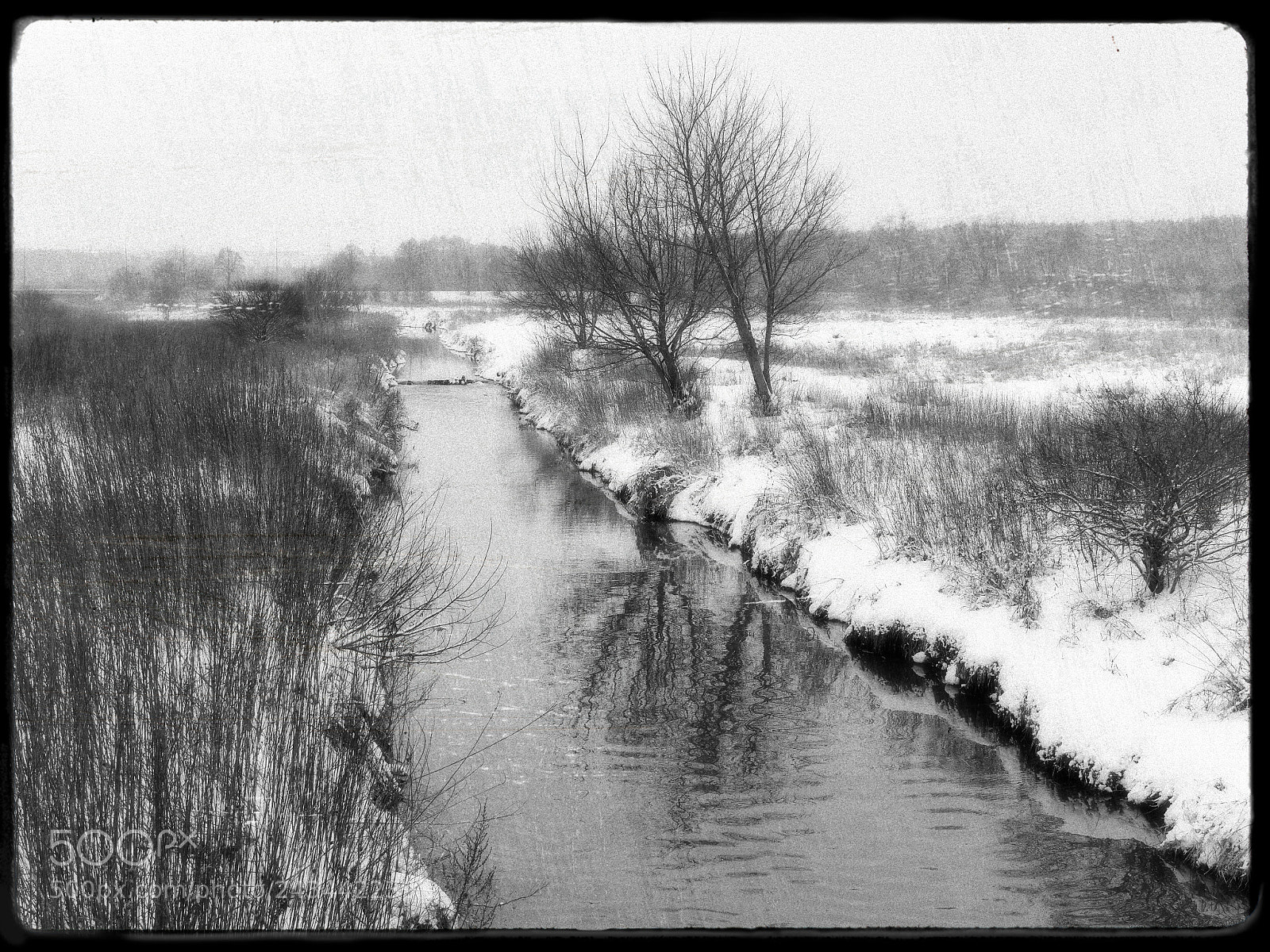 Olympus OM-D E-M10 sample photo. Winter in retro b photography