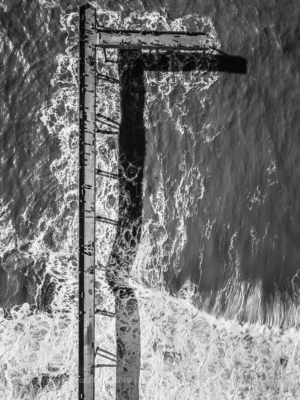DJI FC220 sample photo. Pacifica pier from above photography