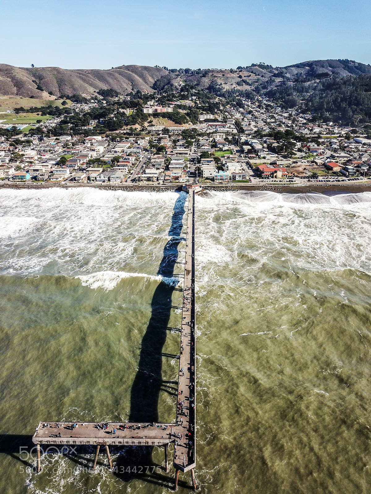 DJI FC220 sample photo. Pacifica pier inland view photography