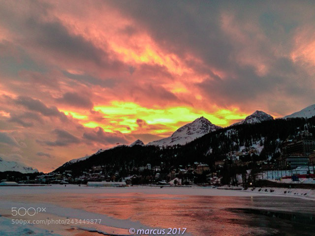 Apple iPhone 4S sample photo. Sunset st.moritz photography